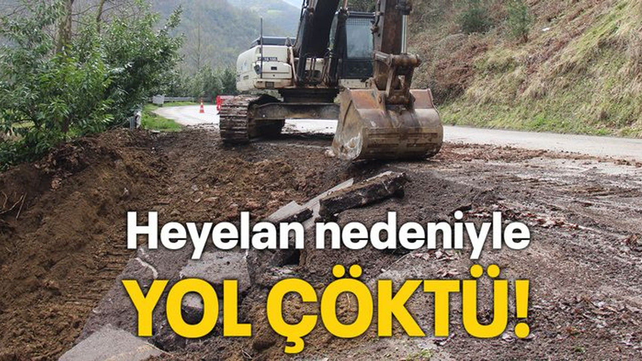 Heyelan nedeniyle yol çöktü!
